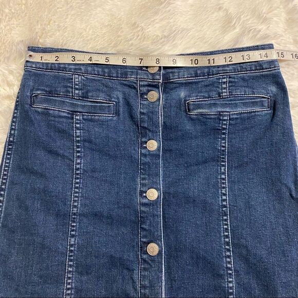 Madewell Stretch Denim Straight Mini Skirt in Marsden Wash K9566 Size 27 - Picture 6 of 12